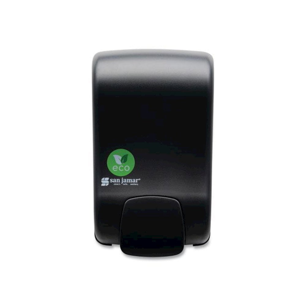 San Jamar SF900REBK 900 mL 5.5 in. x 4.5 in. x 9.25 in. ecoLogic Rely Manual Foam Soap and Sanitizer Dispenser - Black