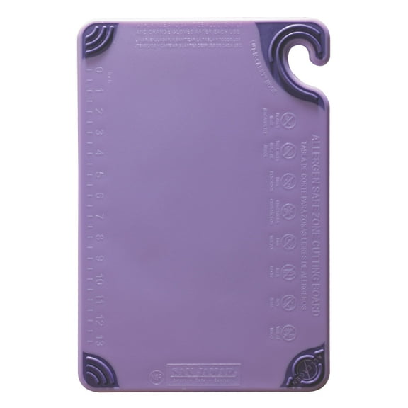 San Jamar CBG121812PR Allergen Saf-T-Zone 12 x 18 Cutting Board