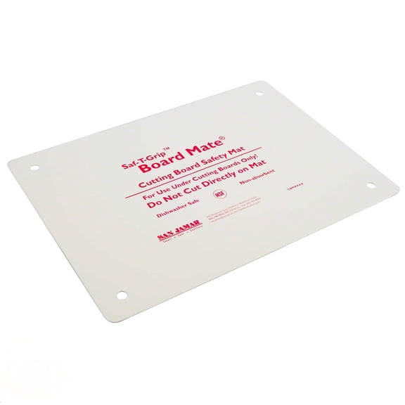 San Jamar CBM1318 Saf-T-Grip Board-Mate Nonslip Cutting Board Mat, 18" Width x 13" Height, White CA1