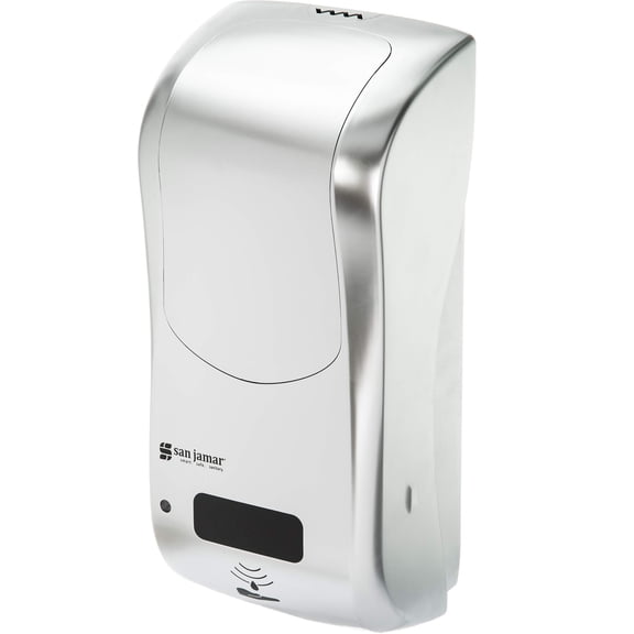 San Jamar Classic Rely Hybrid Electronic Liquid and Lotion Soap Dispenser Hand Sanitizer Dispenser for Bathroom, Kitchen, Restrooms, and Restaurants, Plastic, 900 Ml, Stainless Steel Look CA3
