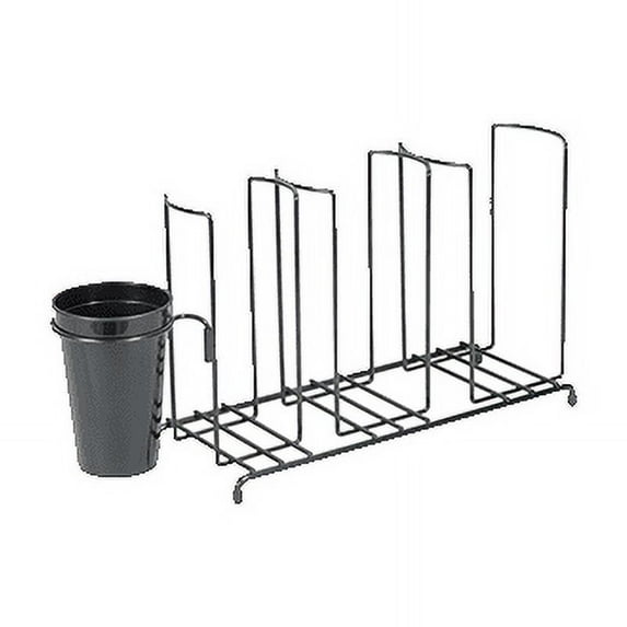 Carlisle C8003WFS Black Cup/Lid 3-Stack Organizer with Caddy