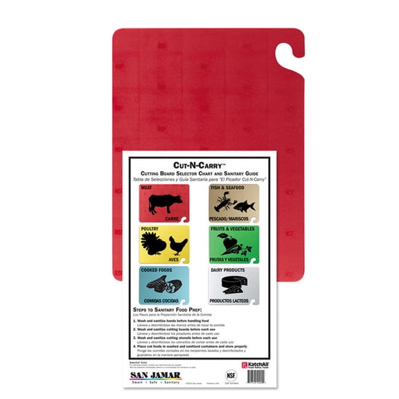 San Jamar - CB182412RDGR Cutting Board, 18x24, Red, 18" x 24" x 0.5" (CB182412RD)