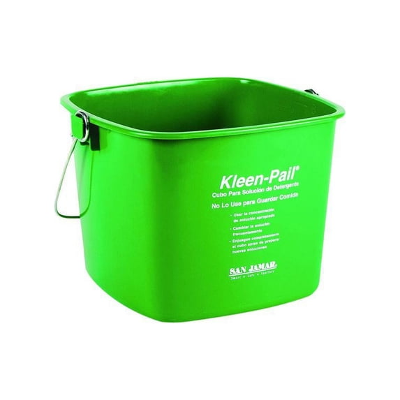San Jamar KP196GN 6 Qt. Green Cleaning Kleen-Pail