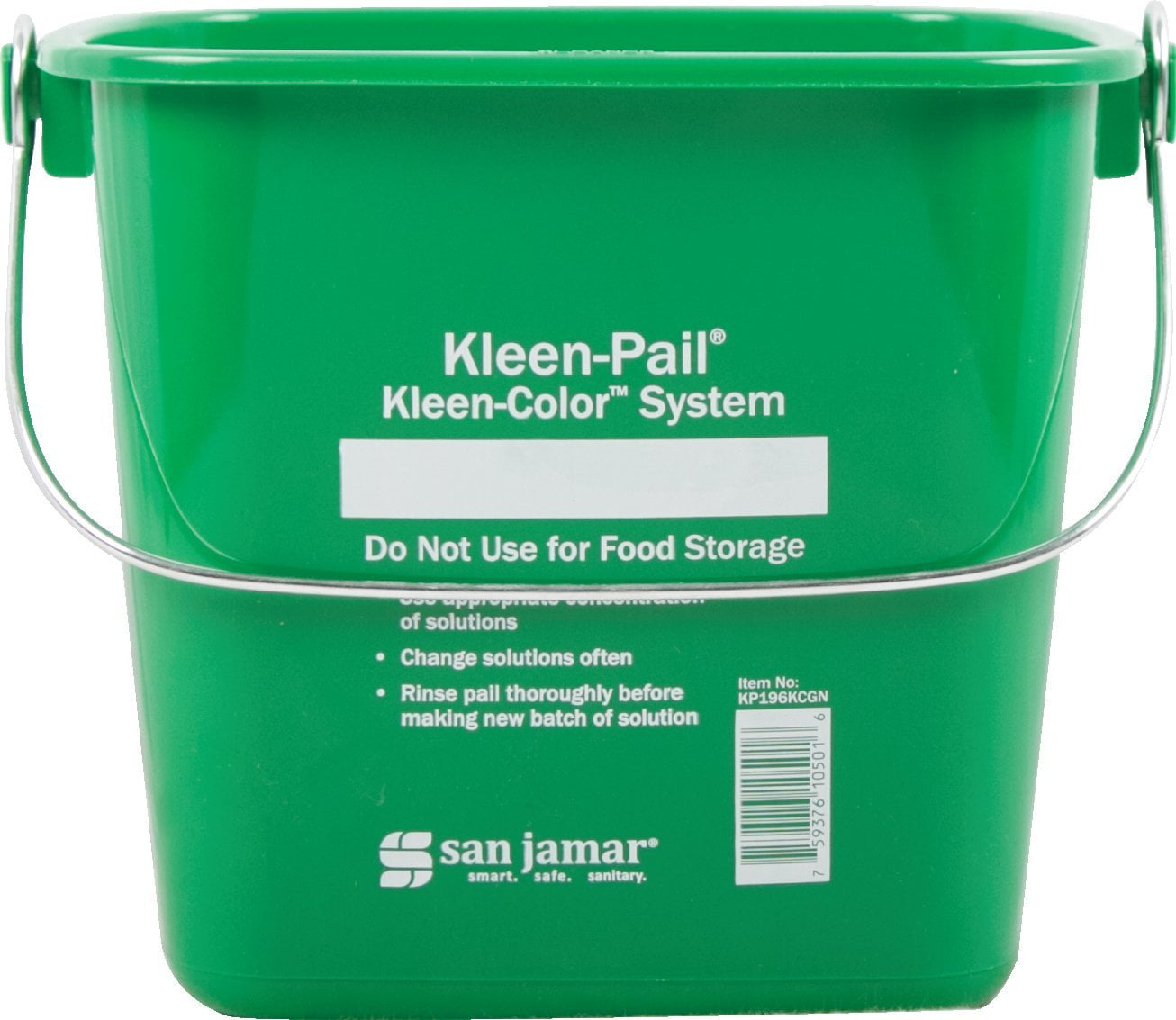 San Jamar KP196KCGN KleenPail Commercial Cleaning Bucket, 6 Quart