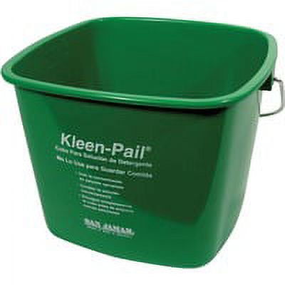 San Jamar Kleen-Pail - 6 quart - Color Coded, Graduated, Handle, Embossed - 7.4\\" x 8.3\\" - Green - 12 / Carton