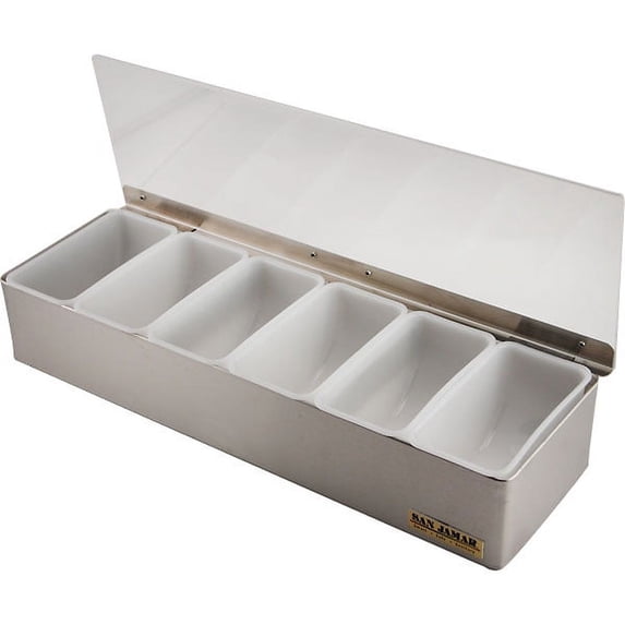 San Jamar Non-Chilled Garnish Tray, Stainless Steel