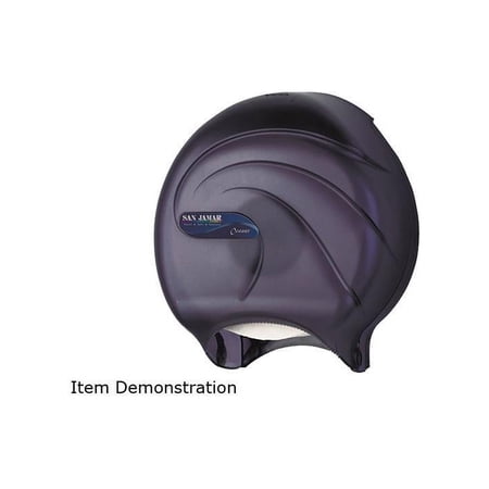 10.25 x 5.63 x 12 Single 9 in. Jumbo Oceans Tissue Dispenser - Transparent Black Pearl