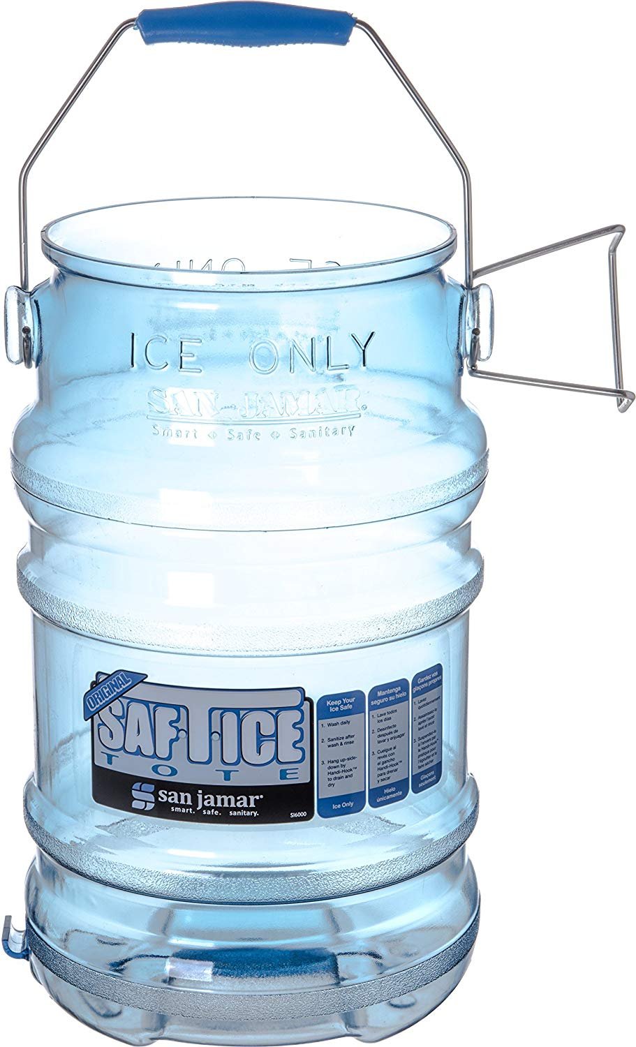 San Jamar SI6000 Saf-T-Ice Commercial Tote Bucket, Gallon