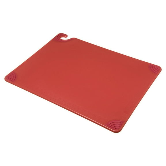 San Jamar Saf-T-Grip Cutting Board, Plastic, 24 x 18, x 0.5, Red