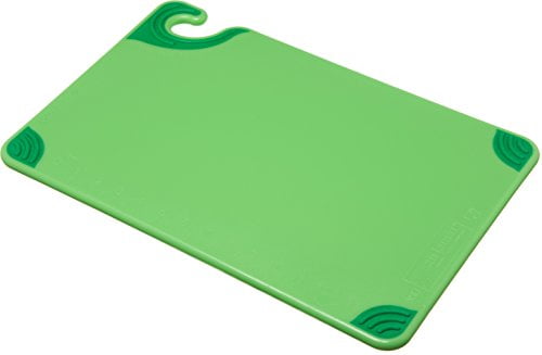 Green Plastic Rectangular Anti-Slip Chopping Mat with Safety Hook
