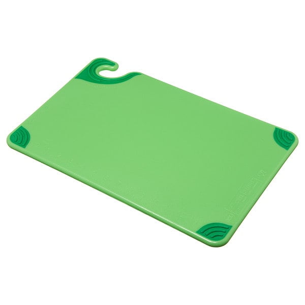 Green Plastic Rectangular Anti-Slip Chopping Mat with Safety Hook