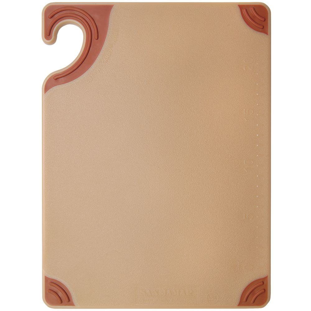 San Jamar Saf-T-Grip Plastic Cutting Board with Safety Hook, 9" x 12" x 0.375", Brown - image 1 of 3