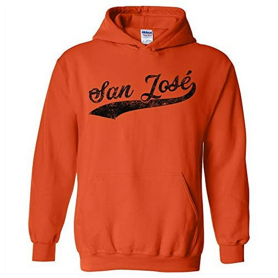 San Jose Baseball Script - Hometown Pride, Pitcher Hoodie - X-Large - Orange
