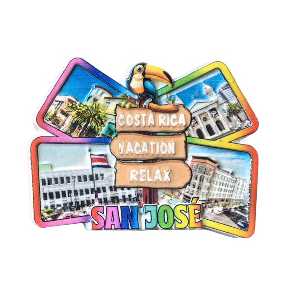San Jose Costa Rica 3D Fridge Magnet Souvenir Gift,Resin Handmade Costa Rica Refrigerator Magnet Home Decoration Collection