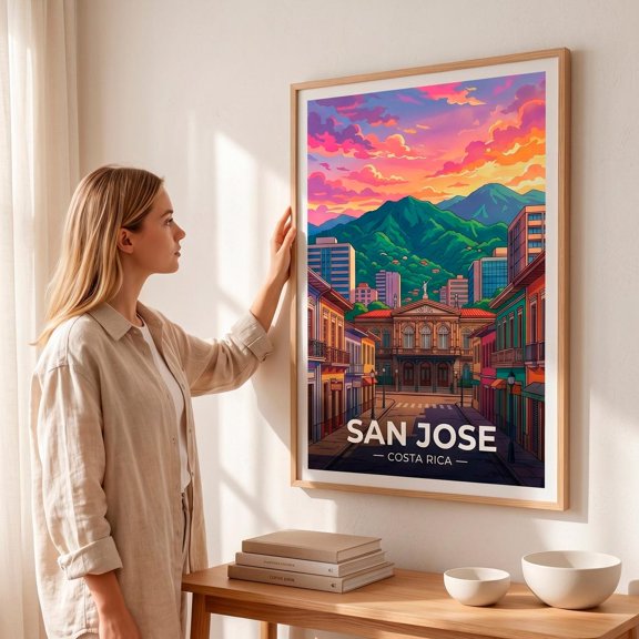 San Jose Costa Rica Travel Wall Art Decor Unframed Paper Print