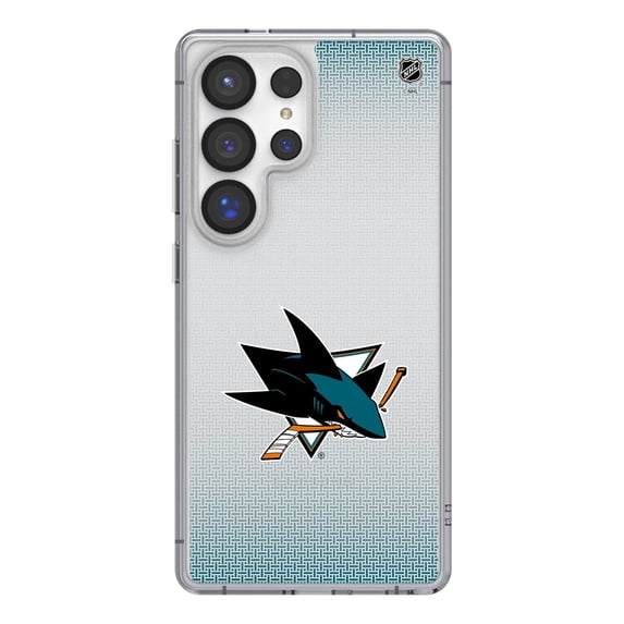 San Jose Sharks Linen Logo Galaxy Clear Case
