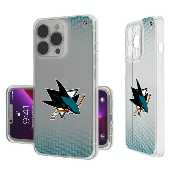 San Jose Sharks Linen Logo iPhone Clear Case