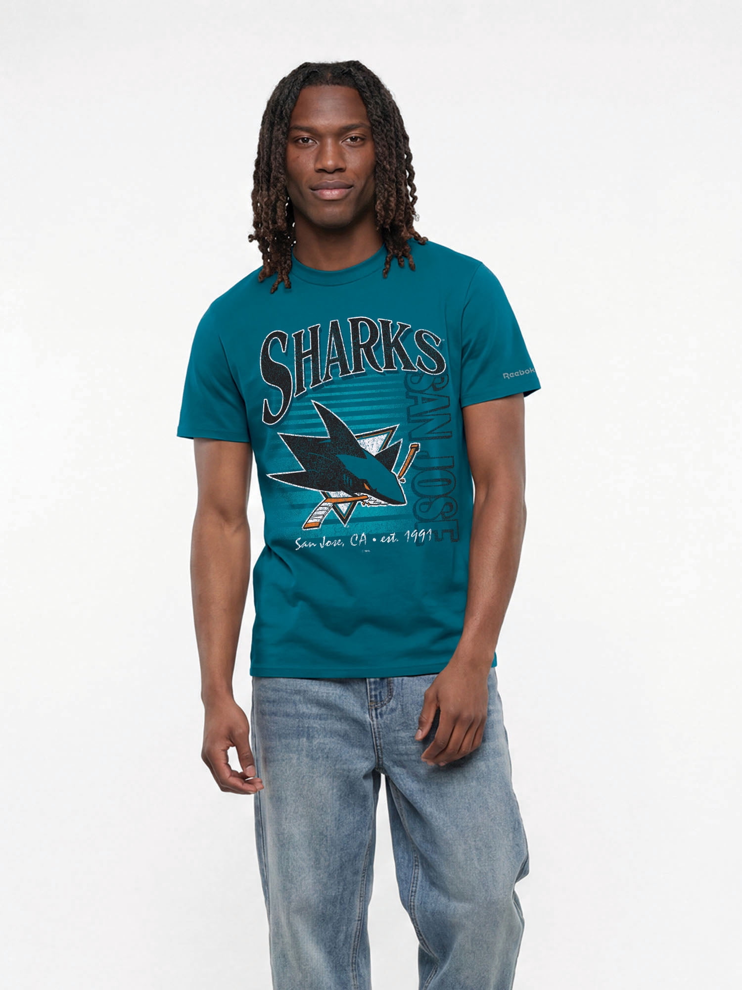 San Jose Sharks Reebok Mens Crew Neck Short Sleeve T-Shirt
