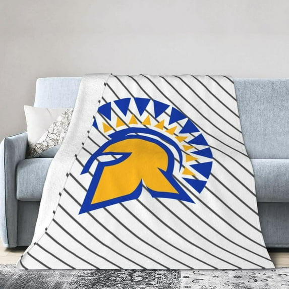 San Jose State University Fleece Blanket, Very Soft Microfiber Flannel Blanket for Couch Warm and Cozy for All Seasons