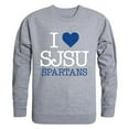 thumbnail image 1 of San Jose State University I Love Crewneck T-Shirt, Heather Grey - Medium, 1 of 1