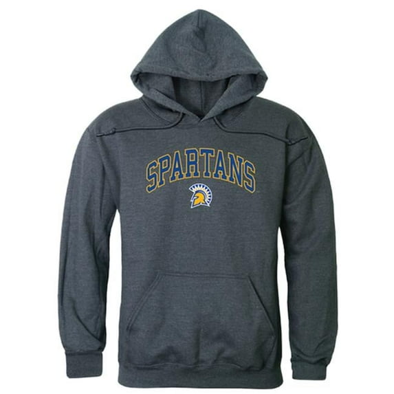 San Jose State University Men Campus Hoodie, Heather Charcoal - Medium