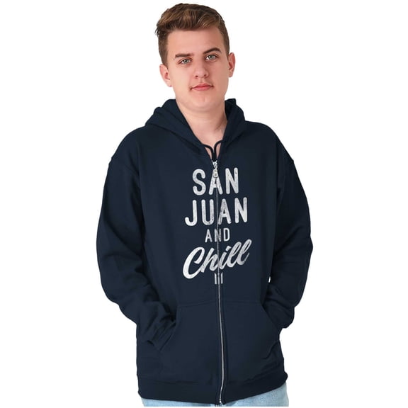 San Juan Puerto Rico Chill Vintage Unisex Fleece Graphic Zip Up Hoodie Brisco Brands 5X