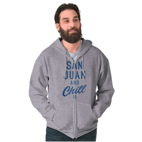 San Juan Puerto Rico Chill Vintage Unisex Fleece Graphic Zip Up Hoodie Brisco Brands 5X