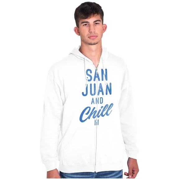 San Juan Puerto Rico Chill Vintage Unisex Fleece Graphic Zip Up Hoodie Brisco Brands 5X