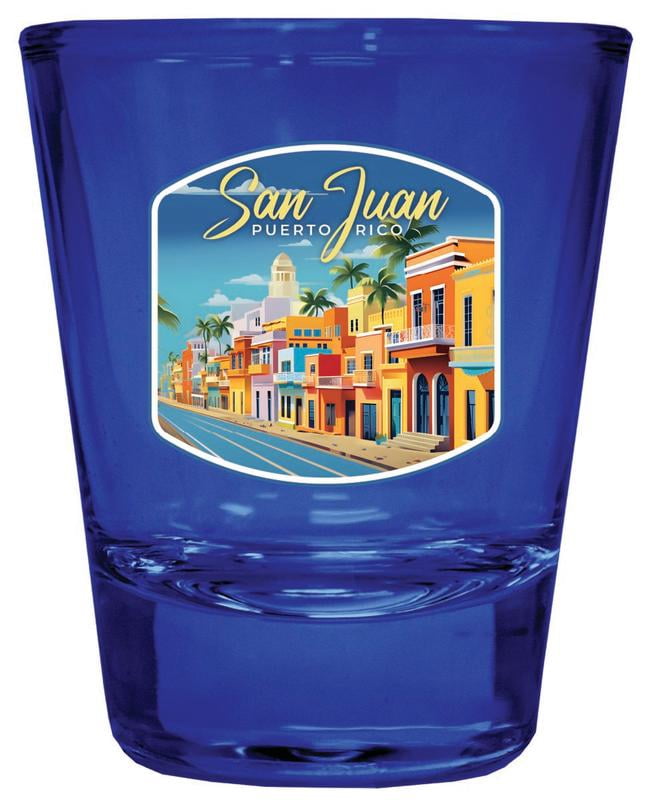 Puerto Rico Rocks Glasses San Juan Puerto Rico Design C Souvenir Full Color 2 oz Round Shot Glass ...