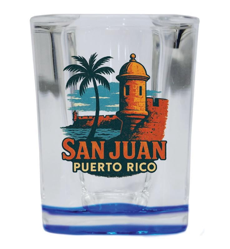 Puerto Rico Rocks Glasses San Juan Puerto Rico Vintage Design Souvenir 2 oz Square Shot Glass ...