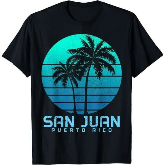 San Juan Puerto Rico Vintage Palm Trees Beach Souvenir Pride T-Shirt