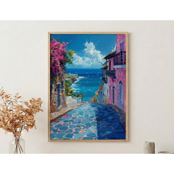 San Juan Puerto Rico Wall Decor Blue Door, Unframed Poster