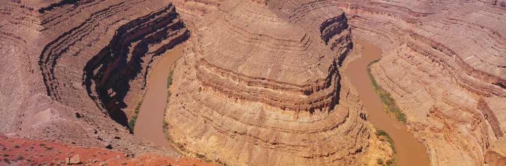 San Juan River Goosenecks State Park Southern Utah Canvas Art - Panoramic Images (27 x 9)