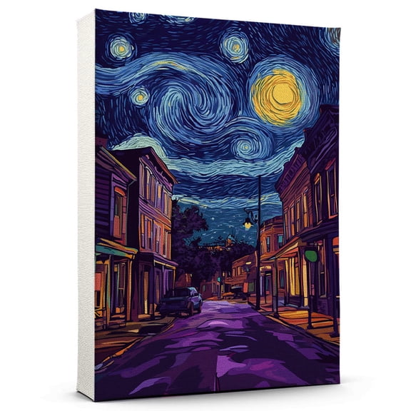 San Juan Travel Canvas Art Print, Puerto Rico Canvas Wall art, San Juan Travel Canvas Starry Night, Puerto Rico Decor Travel Artwork - 95AZ1204