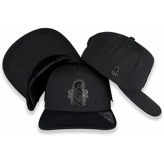 San Judas Placa Negra Snapback Hat, Classic Flat Bill Cap, Adjustable Baseball Cap for Men Women, Vintage Style Trucker Hat