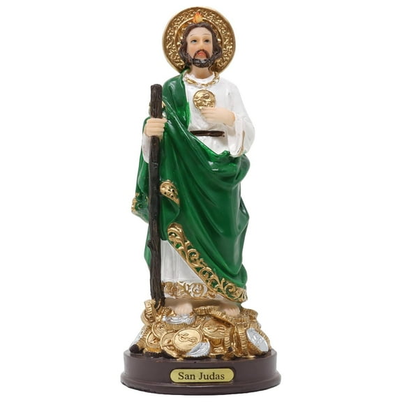 San Judas Tadeo Con Monedas 7" One of The Twelve Apostles of Jesus Religious Figurine St. Jude Thaddeus