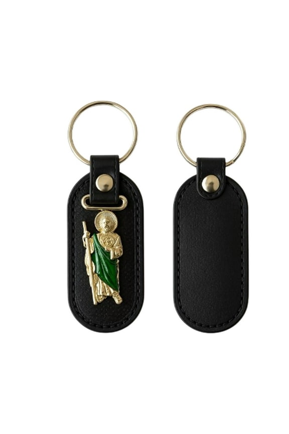 San Judas Tadeo Keychain, Catholic Christian Gift, St Jude Holy Medal for Impossible Causes & Family Protection - 3PCs