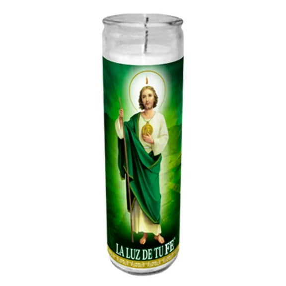 San Judas Tadeo White Candle tall