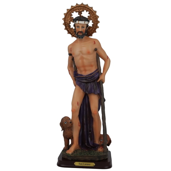 San Lazaro 13" Hermano de Mara y Marta de Betania , Patrono De Moribundos y Necesitados Resin Religious Figure St. Lazarus