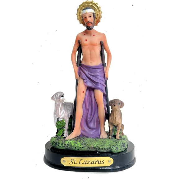 San Lazaro Estatua Saint St. Lazarus Statue Sculpture in Resin Home Decor Decoration