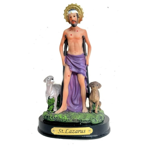 San Lazaro Estatua Saint St. Lazarus Statue Sculpture in Resin Home Decor Decoration