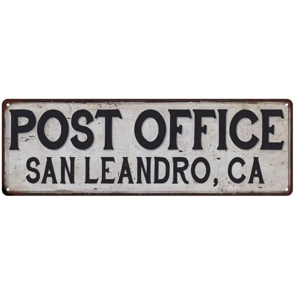 San Leandro, Ca Post Office Metal Sign Vintage 6x18 106180011338