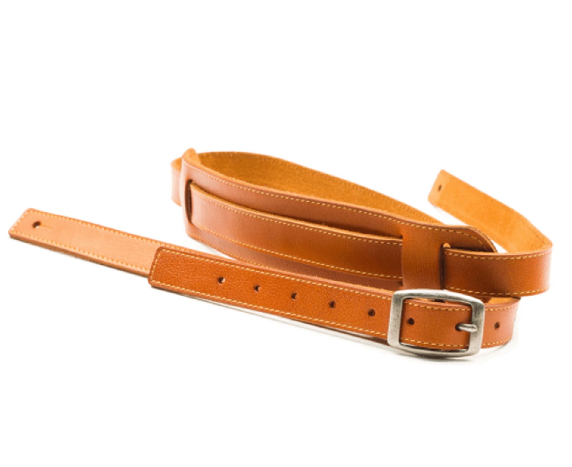 San Leandro Skinny 1-Inch Wide Leather Guitar Strap, Adjustable, LB-144 - Brown
