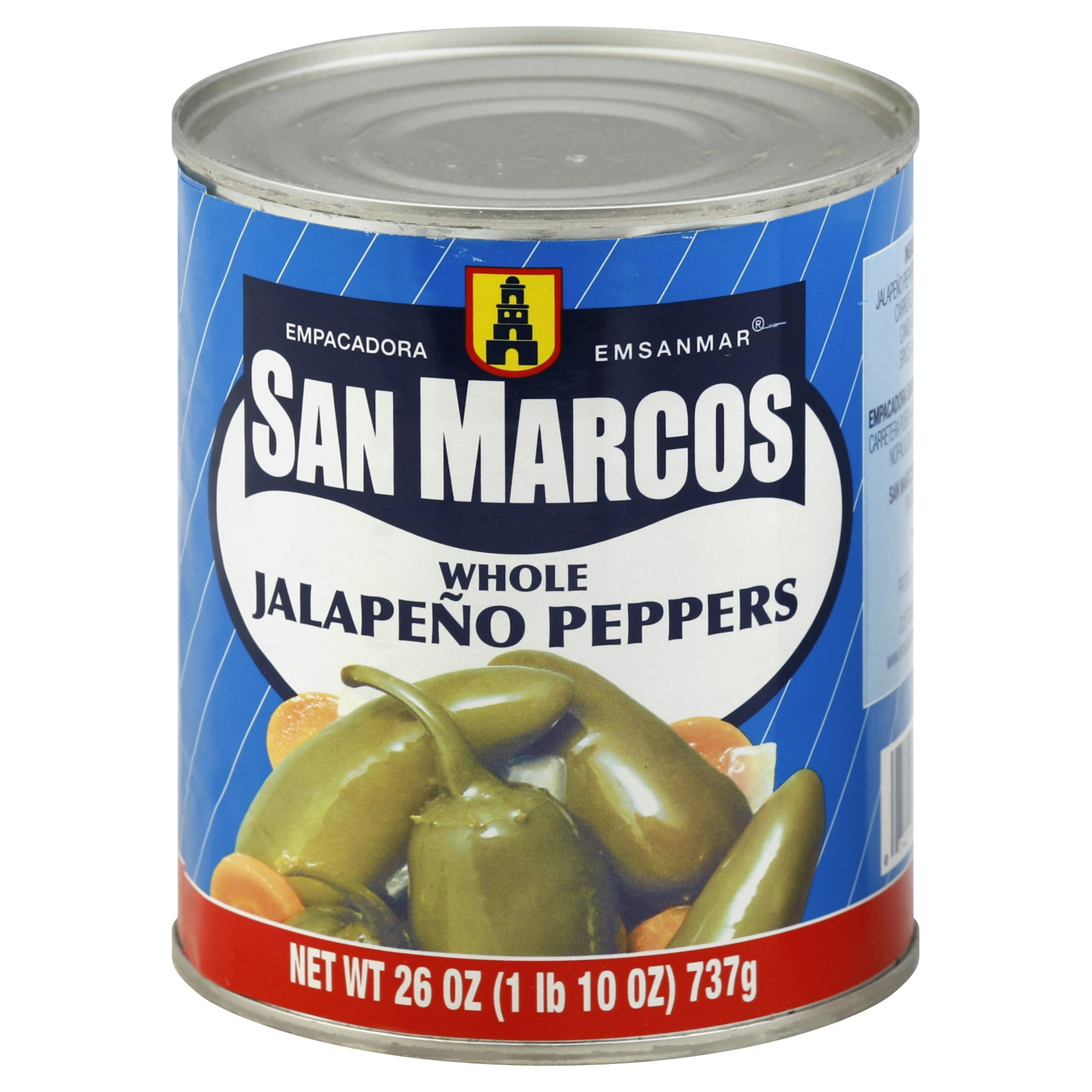 San Marcos Pepper Jalapeno Whole 26 oz (Pack Of 12)