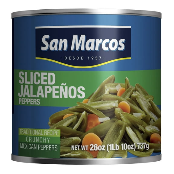 San Marcos Shelf Stable  Sliced Jalapenos, 26 oz Can