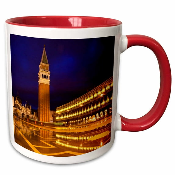 3drose, San Marcos Square, Venice, Italy - Eu16 Teg0375 - Terry Eggers, 15oz Two-tone Red Mug