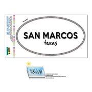San Marcos, TX - Texas - Black and White - City State - Oval Laminated Sticker