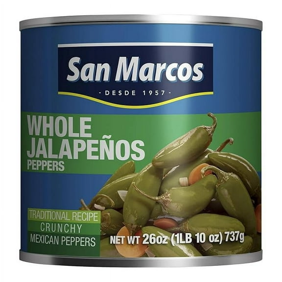 San Marcos Whole Jalapeno Peppers, 26 Ounce (Pack of 2)