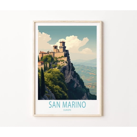 San Marino Cliffside Castle Mountain View Home Decor