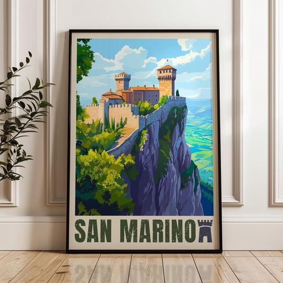 San Marino European Citadel Wall Art Decor Unframed Paper Print